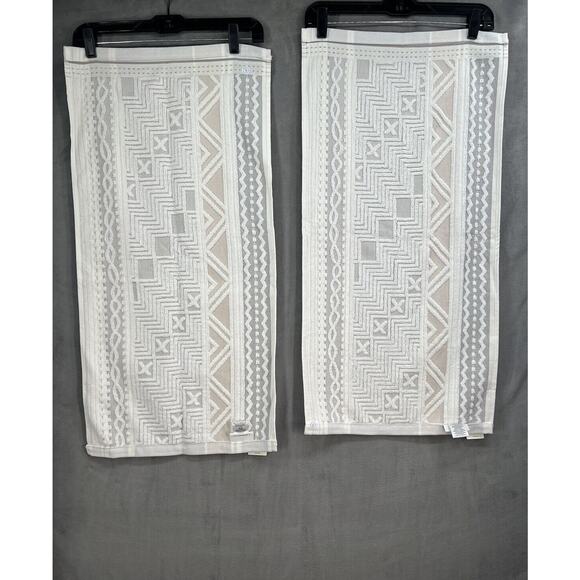 Anthropologie Windstream Hand towels Set of 4 Cotton Grey Montif - Picture 6 of 9